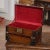 French 19th Century French Poplar, Iron, Brass and Leather Travel Trunk Jewelry Box For Sale - Image 3 of 7