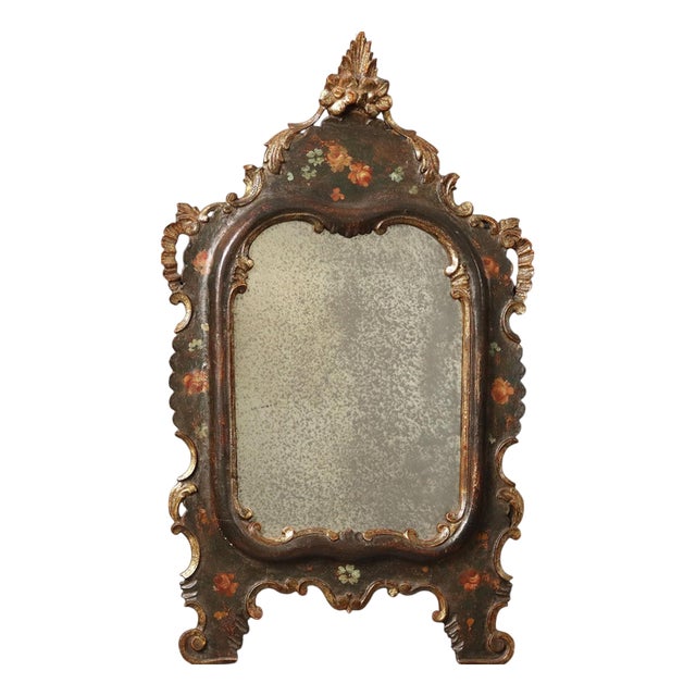 Lacquered and Painted Wood Countertop Mirror For Sale