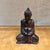 1990s Hand-Carved Wooden Buddha Meditation Statue Folk Art For Sale - Image 5 of 13