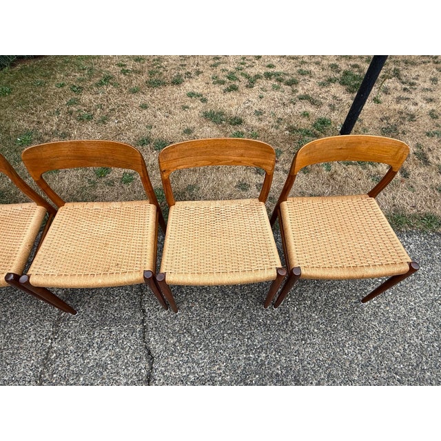 1960s Set of 6 Danish Modern Design Niels Otto Moller Model 75 Dining Chairs Jl Molller For Sale - Image 5 of 10