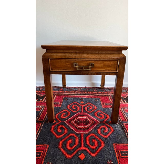 Century Furniture 1980s Century Chin Hua Burl End Table by Raymond K Sabota Chinoiserie For Sale - Image 4 of 9