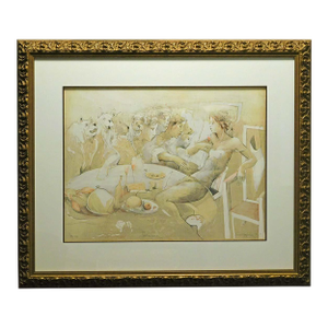 Jurgen Gorg "Tishsene" Etching Woman Custom Framed Hand Signed Make Offer