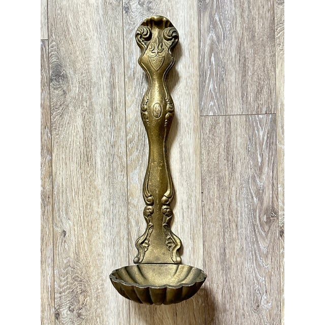 Vintage Mid 20th Century Gold Cast Metal Decorative Ladle Spoon For Sale - Image 11 of 12