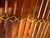 Rare Mid-Century Style Bamboo, Rattan Foldable Wall, Book Shelf, Étagère With 4 Graduated Tiers in a Sculptural a-Frame Form For Sale - Image 10 of 12