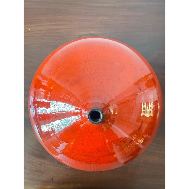 1960s Red Glazed Ceramic Onion Vase attributed to Keramar, Bruges, 1960s For Sale - Image 5 of 8