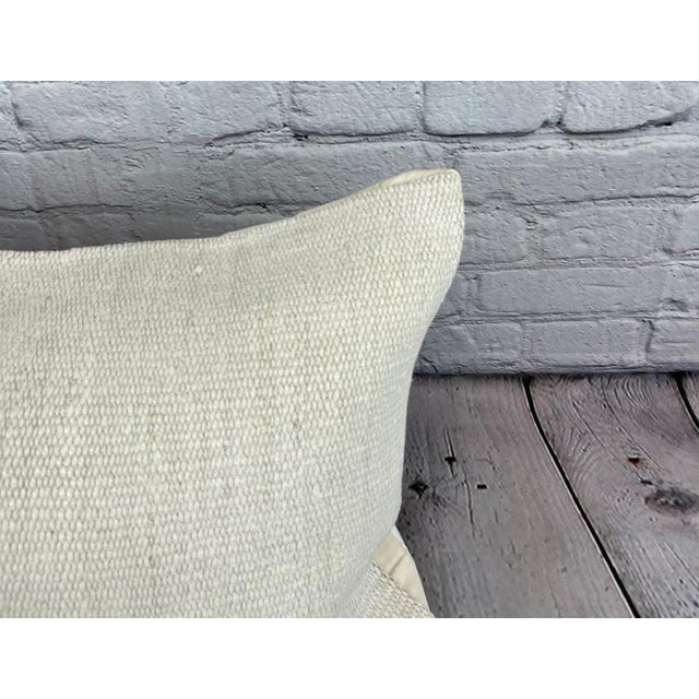 Turkish 16 x 24 Hemp Pillow Turkish Cushion Natural White Pillow Cushion Cover For Sale - Image 3 of 4