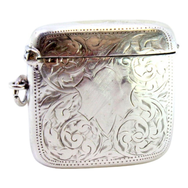 Silver Matchbox with Reliefs and Monogram For Sale