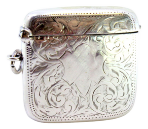 Silver Matchbox with Reliefs and Monogram