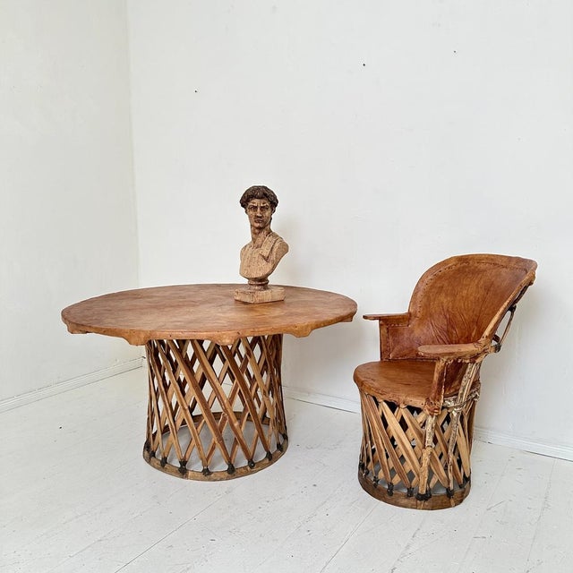 Mid-Century Modern Mexican Equipales Armchair in Leather and Wood, 1970 For Sale - Image 6 of 13