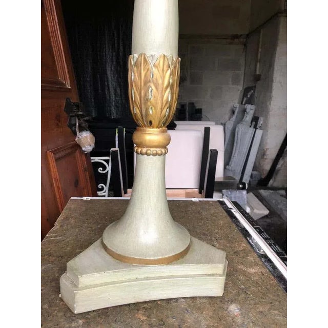 Wood 19th Century French Carved Wood Floor-Standing Candlesticks, Set of 2 For Sale - Image 7 of 8