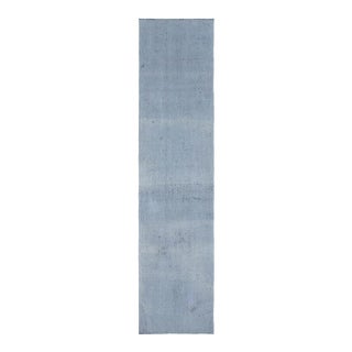 Stone Blue Vintage Kilim Runner - 2`11" X 12`8" For Sale