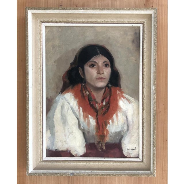 Edouard Morerod, Jeune Fille Espagnole au Foulard, Oil on Cardboard, Framed For Sale - Image 10 of 10