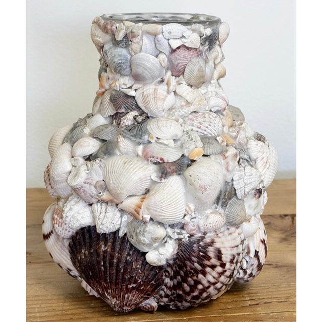 Late 20th Century Vintage Shell Encrusted Vase For Sale - Image 5 of 10