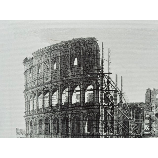 1980s 1980s Vintage Architectural Framed Print Engraving Rome Colosseum Italy G Balzar For Sale - Image 5 of 10