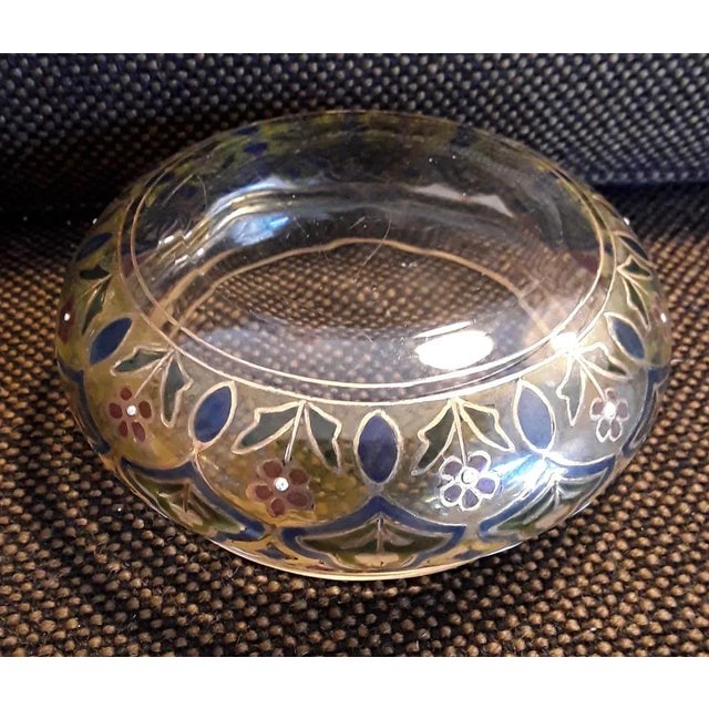 Art Nouveau Lidded Box in Multicolored Painted Glass, 1900s For Sale - Image 5 of 6