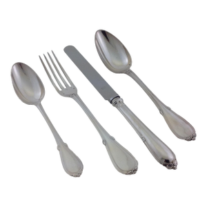Vintage /New Sterling Silver 4-Piece Place-Setting, Fontenelle Pattern by Odiot