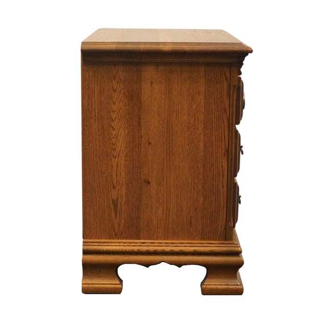 Kincaid Furniture Solid Oak Early American 26" Three Drawer Nightstand 27-141 For Sale - Image 12 of 12