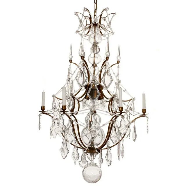 Classic Large Size Rococo Crystal Chandelier For Sale - Image 4 of 5
