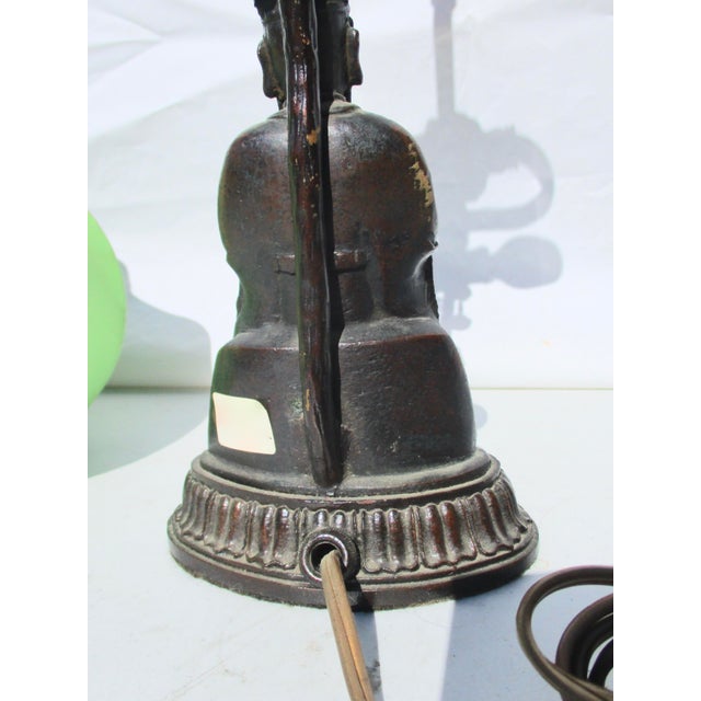 Bronze Chinese Ming Bronze Ancestor Figure Mounted as Lamp For Sale - Image 8 of 9