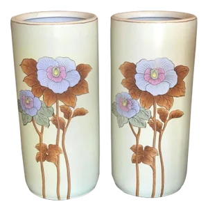 Nippon Floral Motif Vases - a Pair