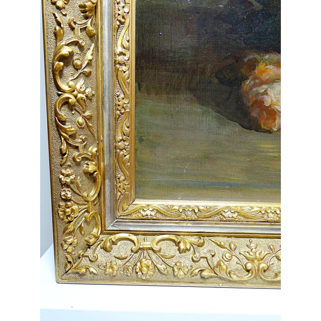 Bouquet of Roses, 1890-1910, Oil on Canvas, Framed For Sale - Image 6 of 15