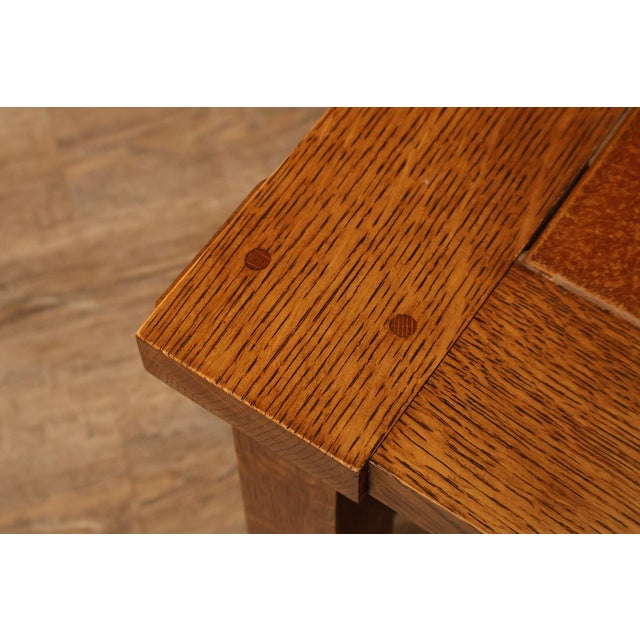 Brown Stickley Mission Collection Oak Tile Top Coffee Table For Sale - Image 8 of 18