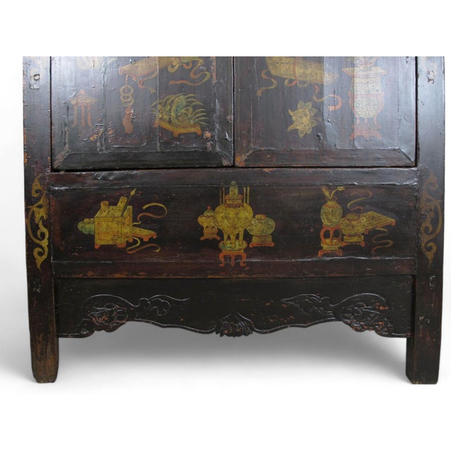 Hand Painted Antique Chinese Cabinet 1 For Sale - Image 10 of 12