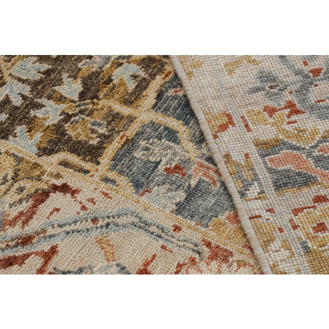 Textile Rug & Kilim’s Block Print Runner Rug with Colorful Geometric Floral Patterns - 3x16 For Sale - Image 7 of 7