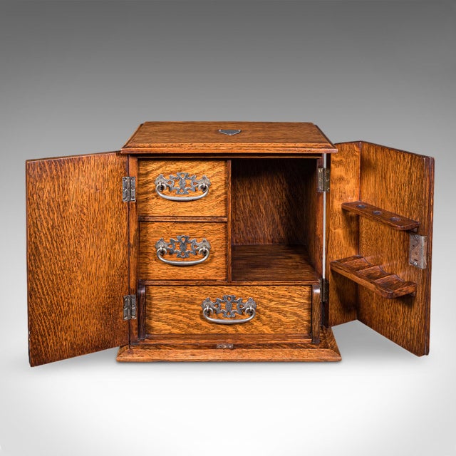 Antique Cambridge Doctor's Smoking Cabinet, English, Smoker's Case, Edwardian For Sale - Image 4 of 12