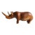 Vintage Hand Carved African Teak Wood Rhino Figurine For Sale