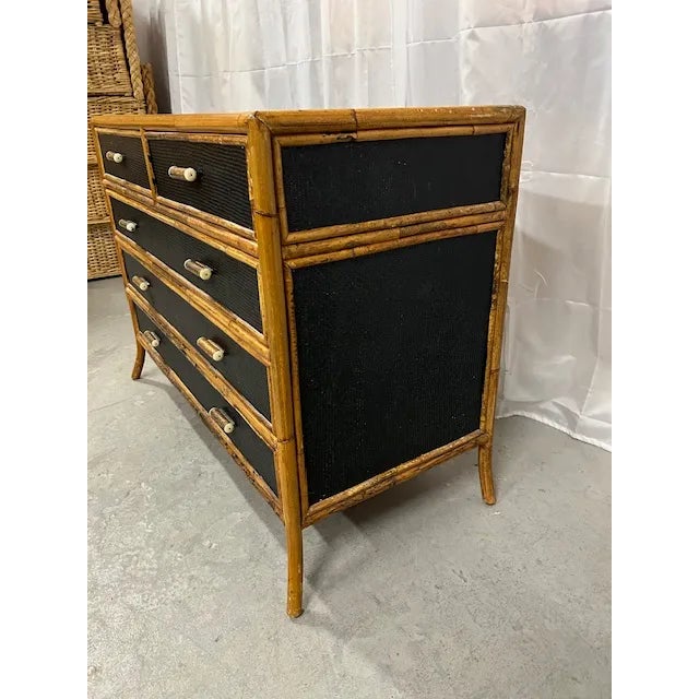 English Vintage Bamboo Cane Rattan Chest by E. Murio For Sale - Image 3 of 10