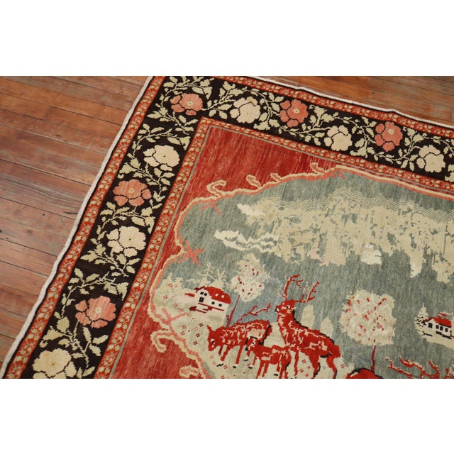 Late 20th Century Late 20th Century Pictorial Reindeer Karabagh Rug For Sale - Image 5 of 6