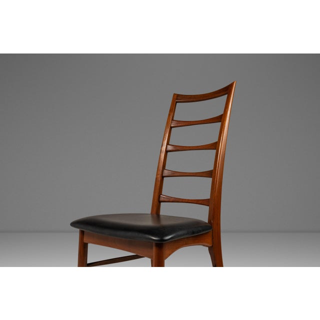 Wood Set of 4 Danish Modern "Lis" Ladderback Dining Chairs in Walnut by Niels Koefoed for Koefoeds Hornslet, Denmark, Circa 1960s For Sale - Image 7 of 12