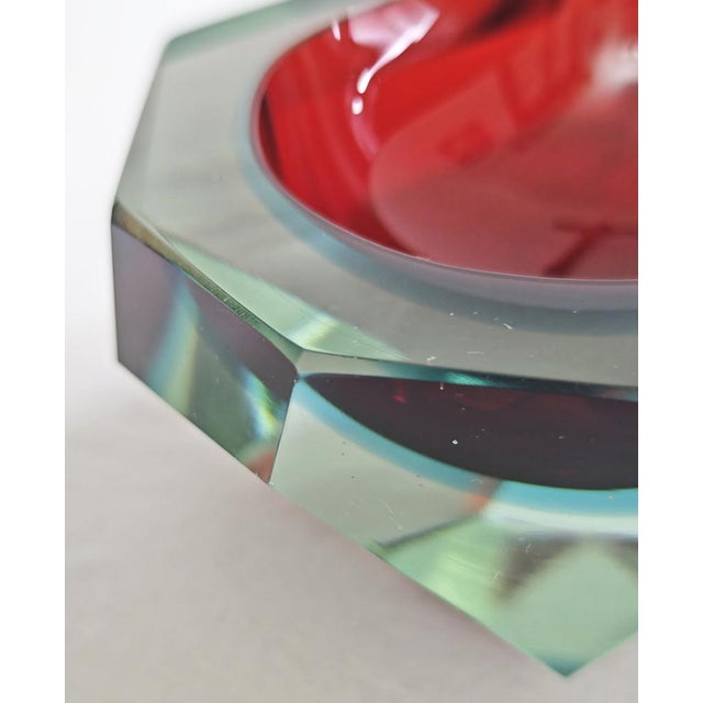 Glass Mid-Century Modern Murano Glass Ashtray attributed to Flavio Poli for Seguso Vetri Darte, Italy, 1960s For Sale - Image 7 of 11