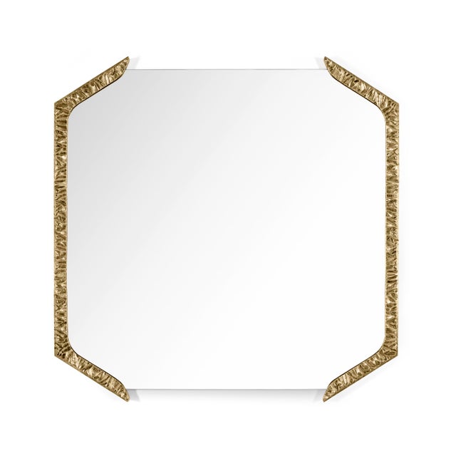 Gold Alentejo Square Mirror in Cast Brass from Insidherland For Sale - Image 8 of 8