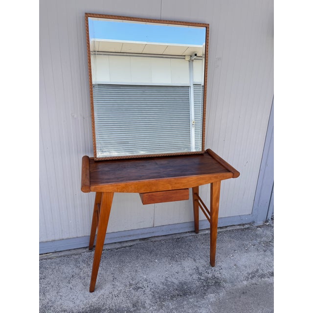 Vintage Console Table with Mirror, 1950s, Set of 2 For Sale - Image 12 of 16