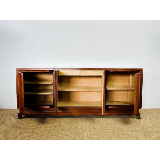 Mid-Century Modern French Art Deco Walnut Sideboard by Jules Leleu, 1930s For Sale - Image 3 of 17