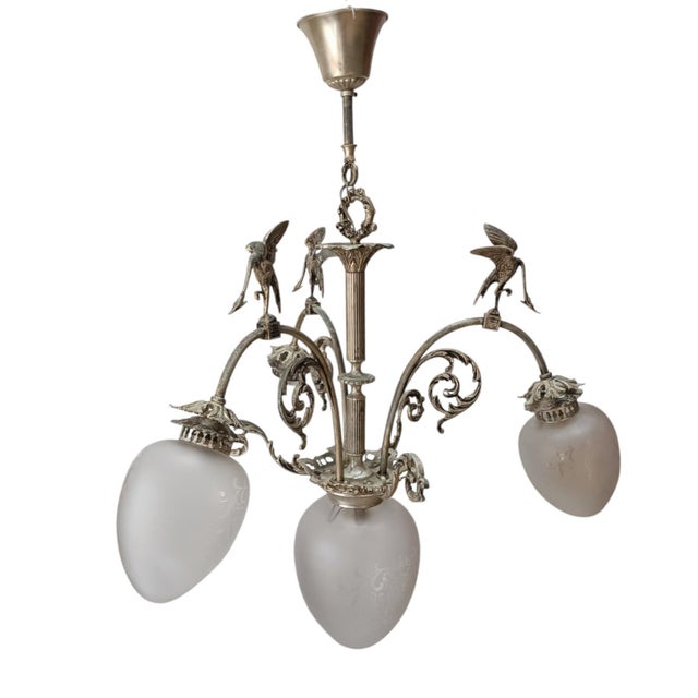 Metal Vintage Art Deco Pendant Lamp, 1920s For Sale - Image 7 of 10