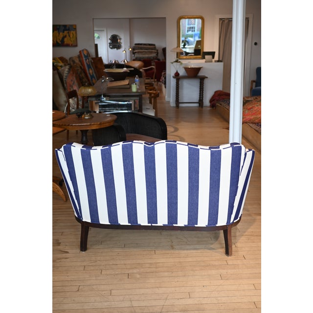 Antique Settee in Italian Busatti Stripe For Sale - Image 4 of 7