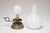 Pair of Petite Vintage Italian Chamberstick Glass and Brass Bedside Lamps For Sale In New York - Image 6 of 12