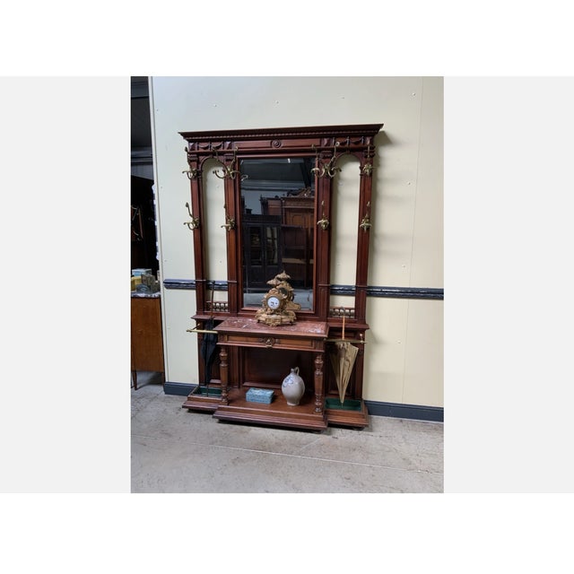 Antique Art Nouveau Walnut Wardrobe, 1900 For Sale - Image 11 of 11
