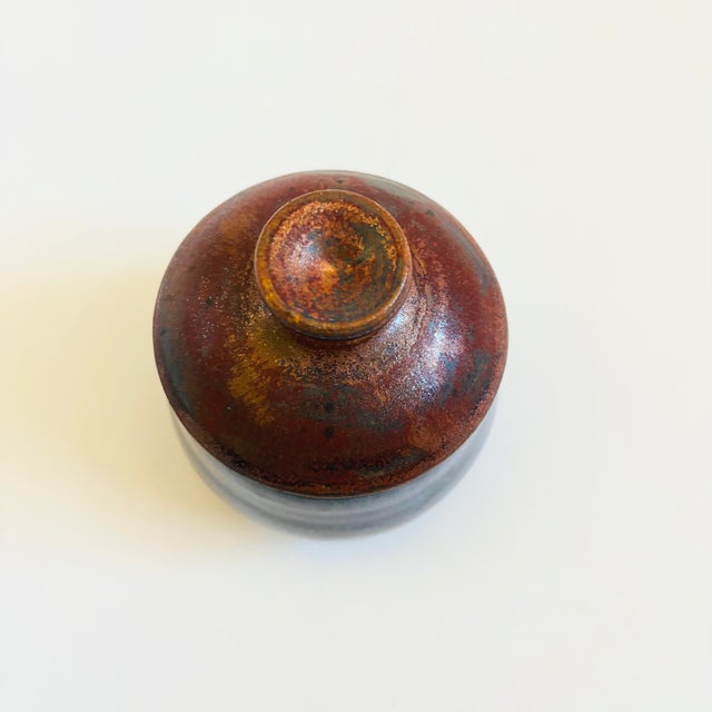 Vintage Two Toned Studio Pottery Container For Sale In San Francisco - Image 6 of 9