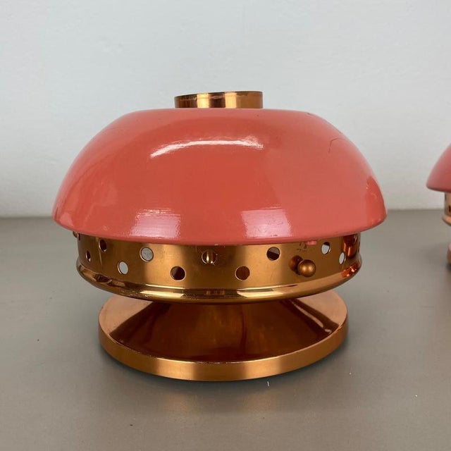 Metal Pink Spot Ceiling Light Flush Mount in the style of Stilnovo, Italy, 1950s, Set of 2 For Sale - Image 7 of 18