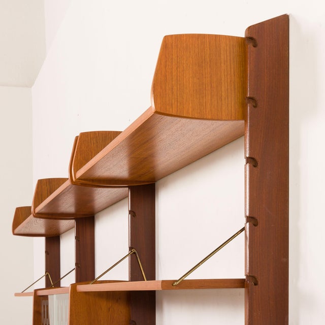 Ergo Three-Bay Free-Standing Teak Wall Unit by John Texmon, Norway, 1960s For Sale - Image 16 of 18