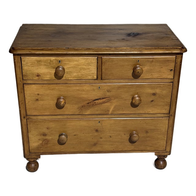 Antique Pine Two Over Two Drawers - Chest of Drawers From England For Sale