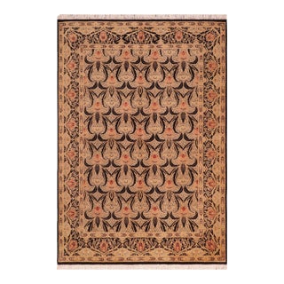 Shabby Chic 1990's Pak-Persian Black/Red Wool Rug - 6'1'' X 9'0'' For Sale