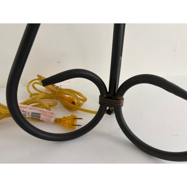 1960s Pair of Vintage Wrought Iron Scroll Table Lamps, 20" For Sale - Image 5 of 15