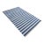 Handmade Cotton Area Rug, Vegetable Dyed, Blue and Orange Striped Dhurrie -6'x9' For Sale