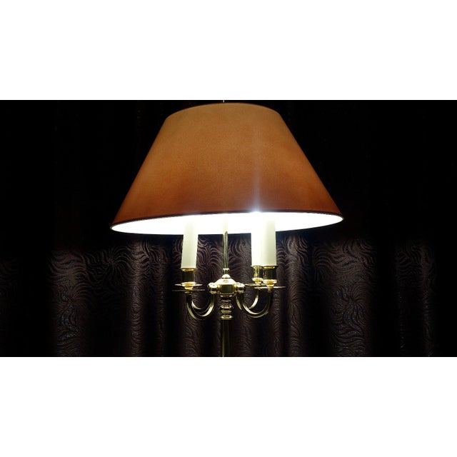 Brass 4-Light Table Lamp with Fabric Shade from Schulz & Adam, 1970s For Sale - Image 11 of 12