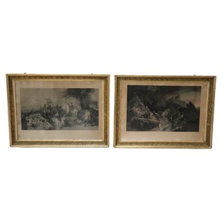 Jean Pierre Marie Jazet, Large Engravings, 19th Century, Framed, Set of 2 For Sale